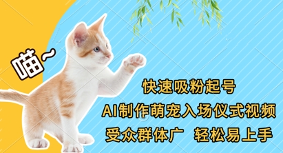 快速吸粉起号,AI制作萌宠入场仪式视频,受众群体广,轻松易上手_共创网