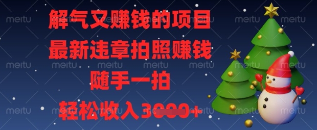 解气又挣钱的项目，最新违章拍照挣钱，随手一拍，轻松收入数张【揭秘】_共创网